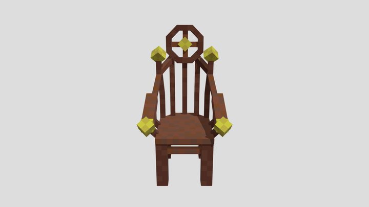 Dark oak chair 3D Model