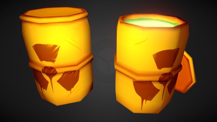 LowPoly Radioactive Waste 3D Model