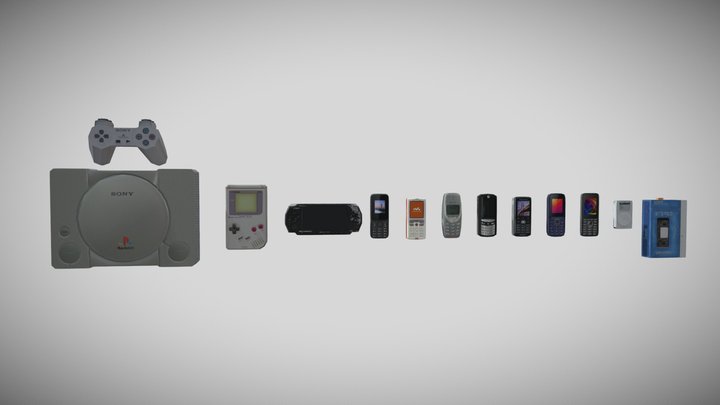 PSX Low-Poly Retro Gadgets 3D Model