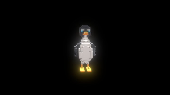 Voxel Penguin 3D Model