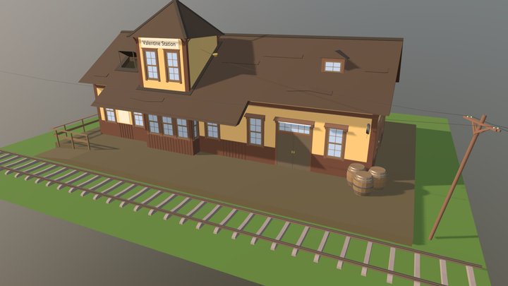 Railway Station 3D Model