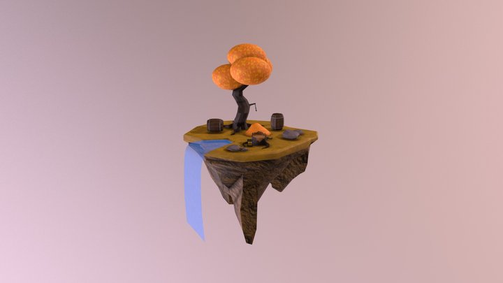 Floating Island -  Autumn 3D Model
