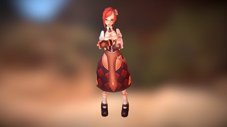 Villager Girl 3D Model