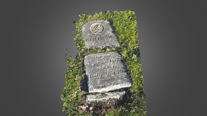 Gravestone - Bertie W. - Jefferson Cemetery 3D Model
