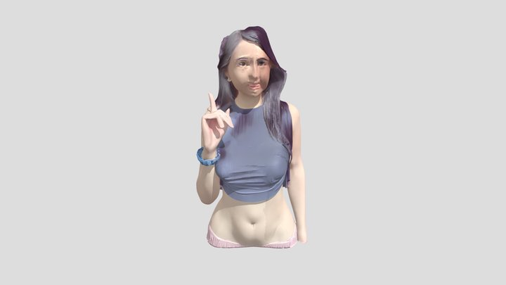 woman standing with one hand raised 3D Model