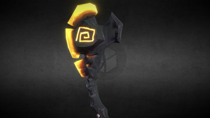 Glowing Axe 3D Model