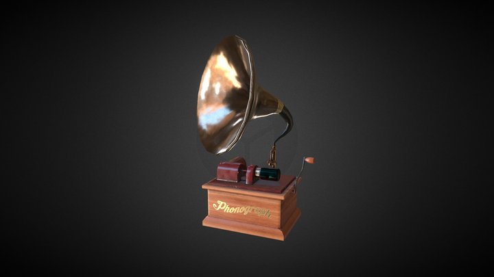 Vintage Edison Phonograph 3D Model