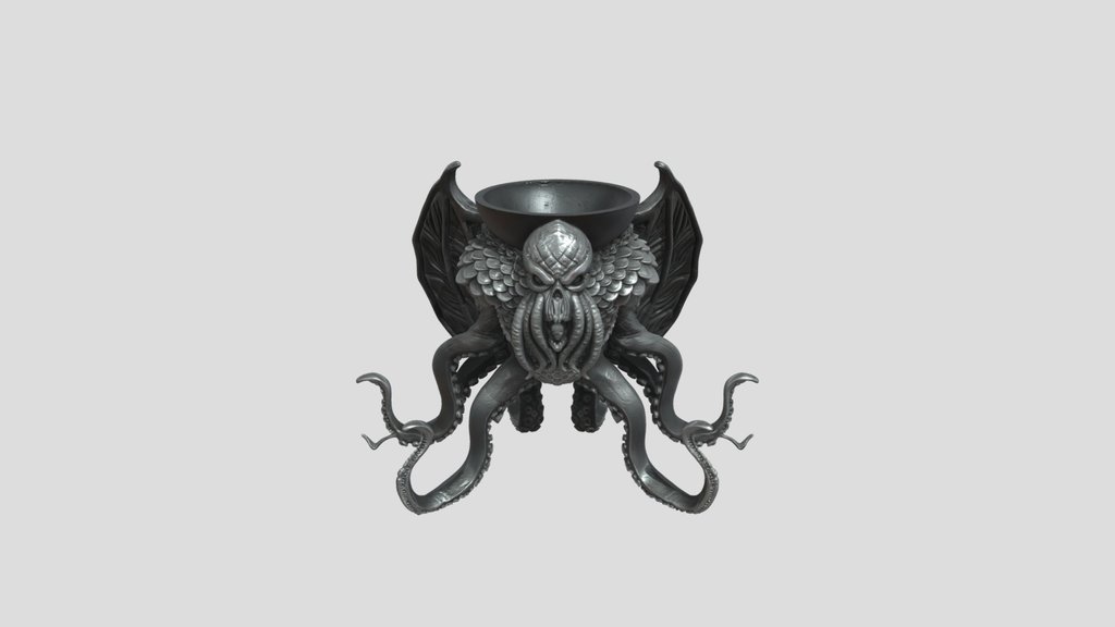 Cthulhu Cat Bowl Stand STL | Eldritch Tentacle…
