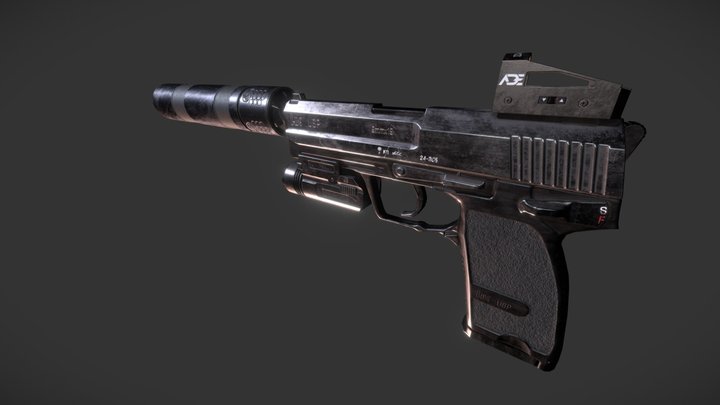 Heckler & Koch USP45 Tactical 3D Model