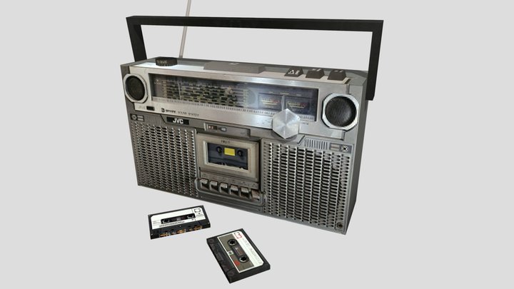 Low Poly Boombox (PS1/PS2 Style) 3D Model