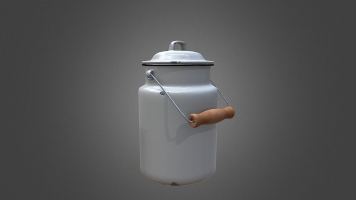 3d illustration metal mug with a can 3D Model