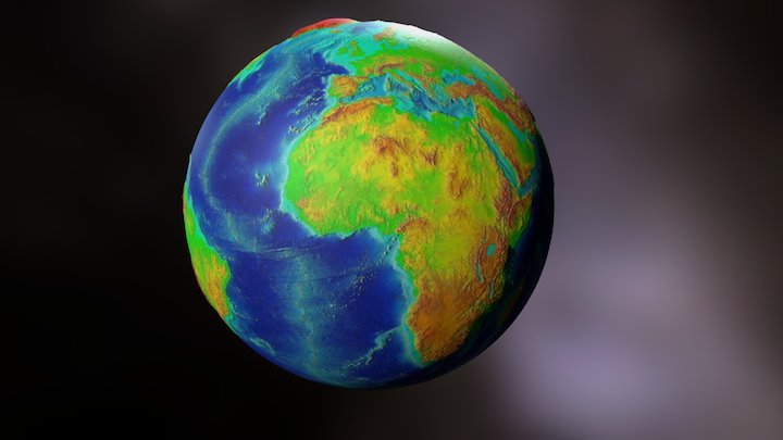 Mapa Topografico De La Tierra – Modello 3D gratuito STL