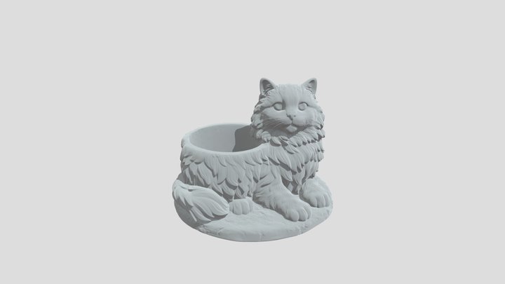 Кот кашпо 2 3D Model