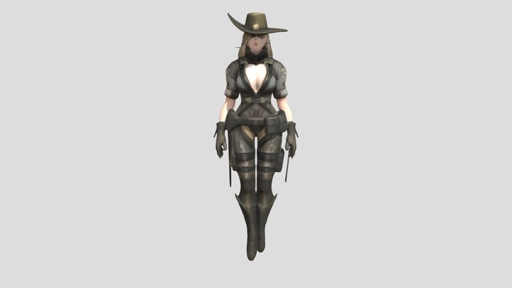 female soldier in tactical gear 3D Model