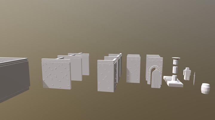 Modular Dungeon Assets 3D Model