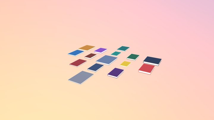 Low Poly Books Set — 15 Models – Free 3D Model STL