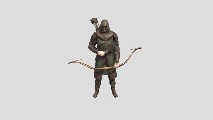 Okçu bir asker çiz, asker olacak orta çağ askeri 3D Model