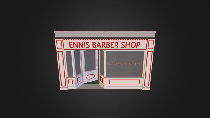 Barber_Shop_Front_Colour_Textures_OBJ 3D Model
