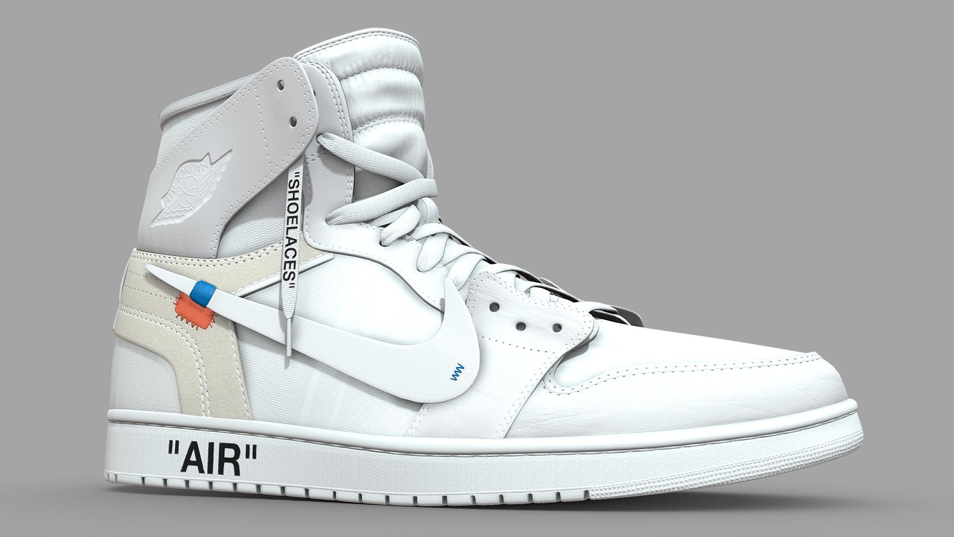 Jordan 1 x Off White 'White' - Buy Royalty Free 3D model by Joe-Wall ...