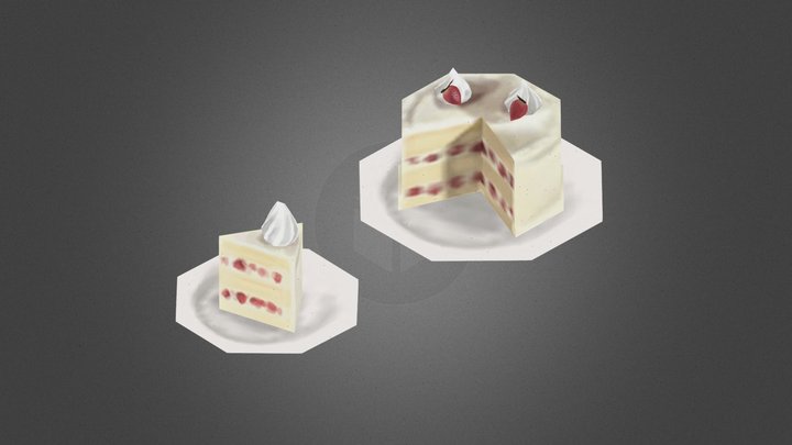 low poly cake 3D Model