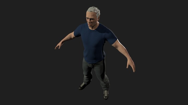 Male Character- Clothes and Hair 3D Model