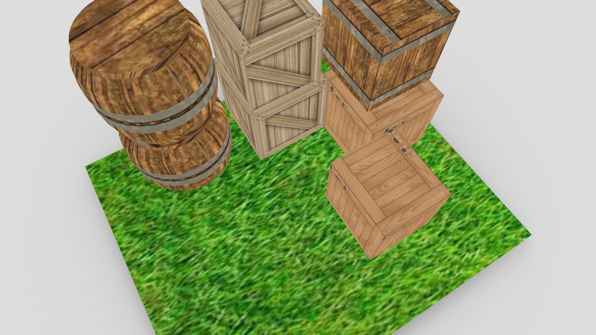 Elementos para Level Design - Barril e Caixas.