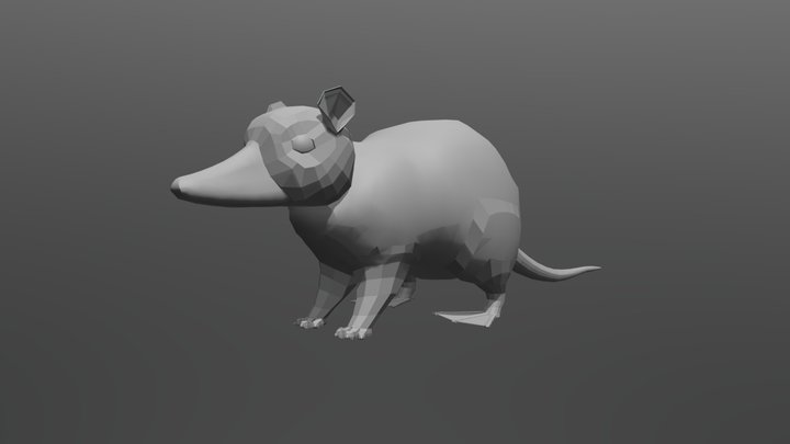 Rat-Duck Low Poly 3D Model
