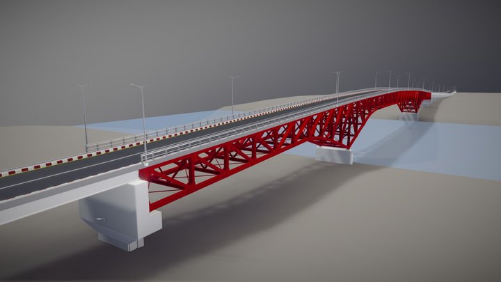 Myaung Mya Bridge 3D Model