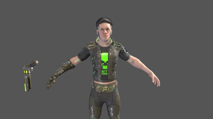 Cyberpunk man 3D Model