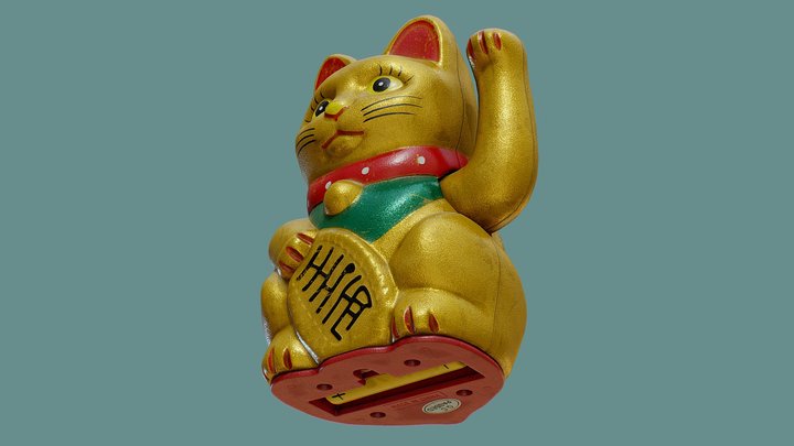 Maneki Neko japonês gato da sorte Modelo 3D $18 - .c4d .x .wrl