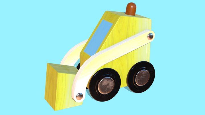 Wooden excavator toy 3D Model