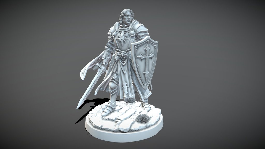 PALADIN KNIGHT #1 POSED D&D MINIATURE [MESHY 6]
