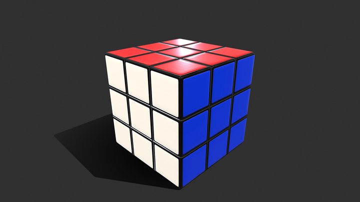 Rubik's Cube Low Poly PBR 3D Model