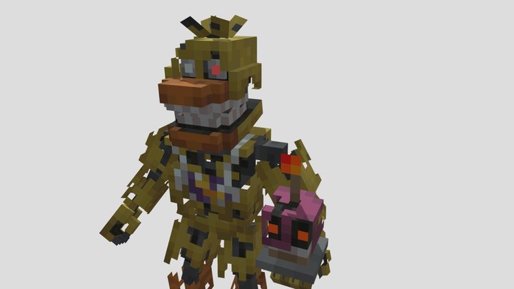 Nightmare Fredbear - MUCH better in 3-D (FNAF 4) Minecraft Skin