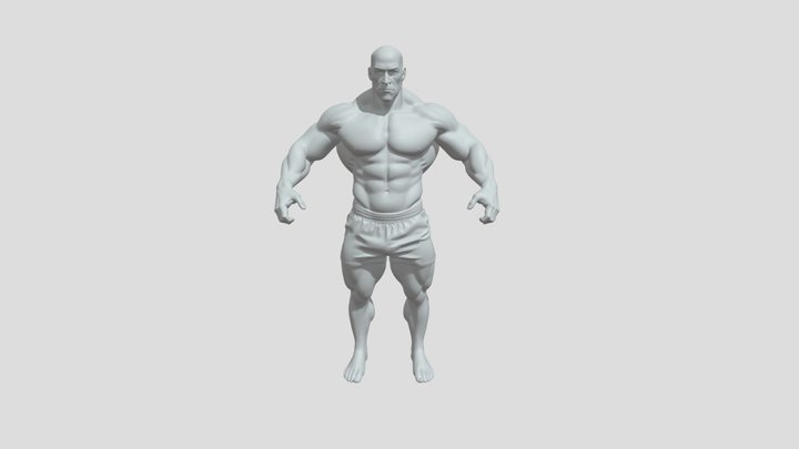 Bulky Male Bodybuilder Basemesh 3D Model