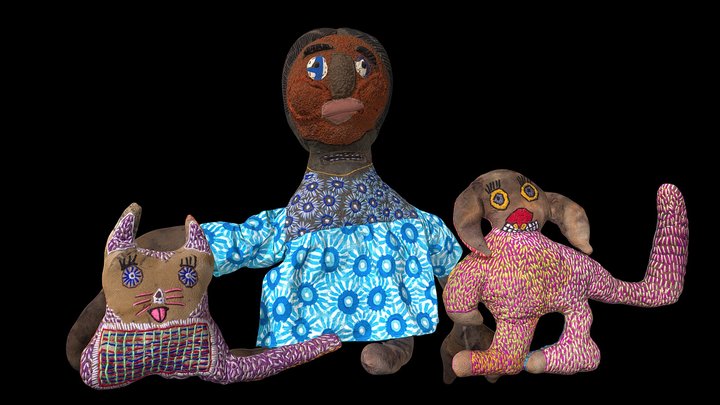 Me, my thyroid sickness, Candy the dog & the cat 3D Model