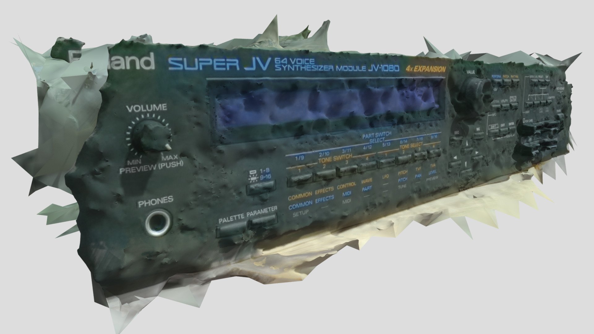 Roland JV-1080 synthesizer, bad partial scan