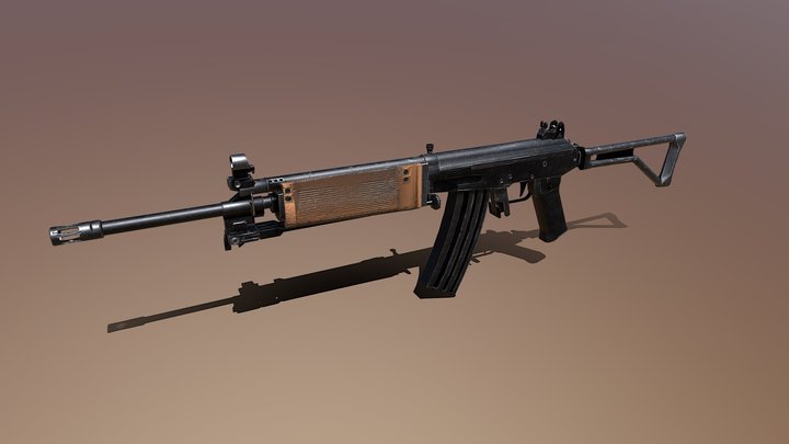 R4 Assault Rifle (SADF) 3D Model