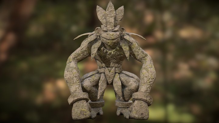 Hun Batz's statue temple 3D Model