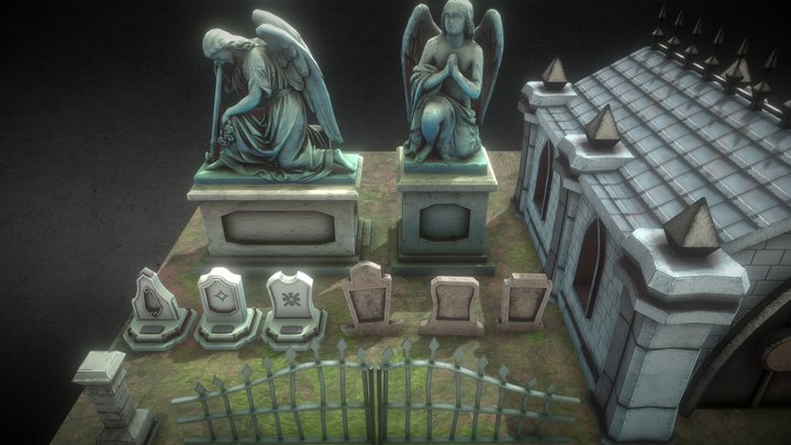 Stylized Graveyard Pack 3D Model
