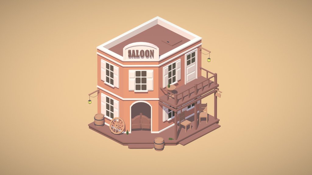 Low-poly saloon