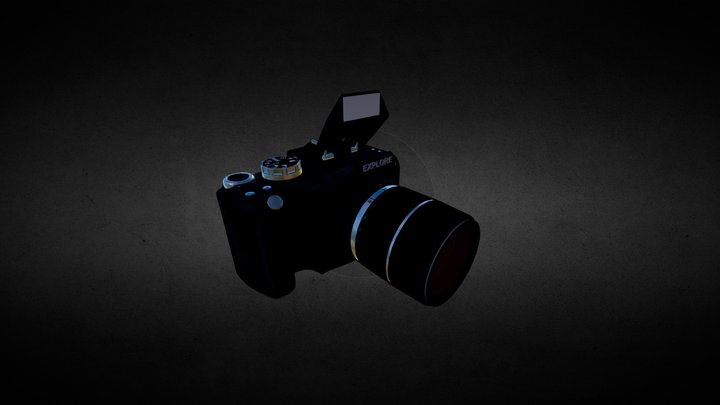 DSLR Camera (Updated W. transparent lenses) 3D Model