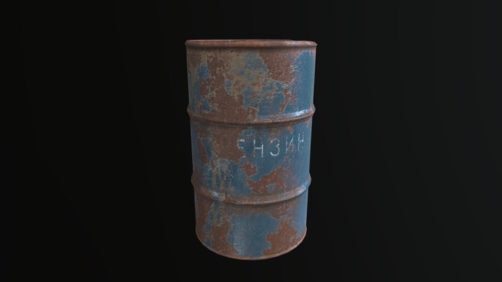 Rusty old barrel 3D Model
