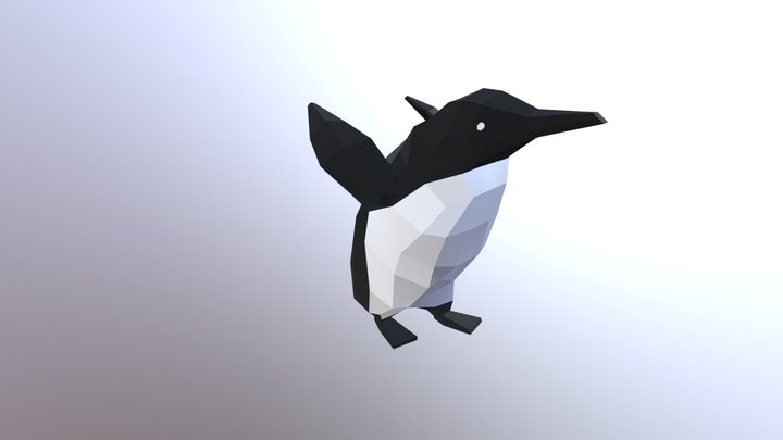 Lowpoly animated penguin - Walking 3D Model