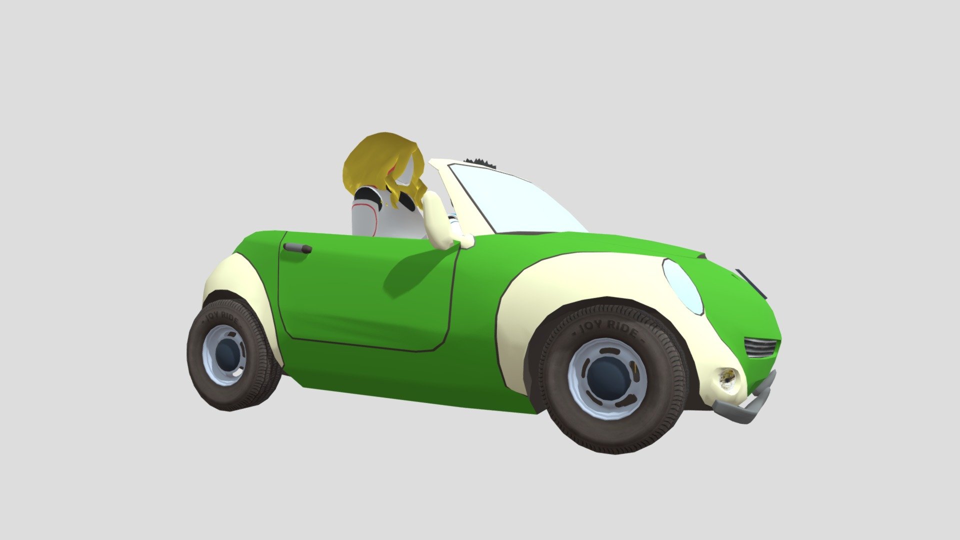 Spikey Hair Wig Mannequin Driving Volkswagen