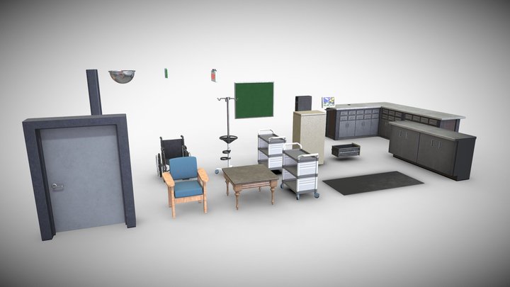 Hospital Props Asset Pack 3D Model