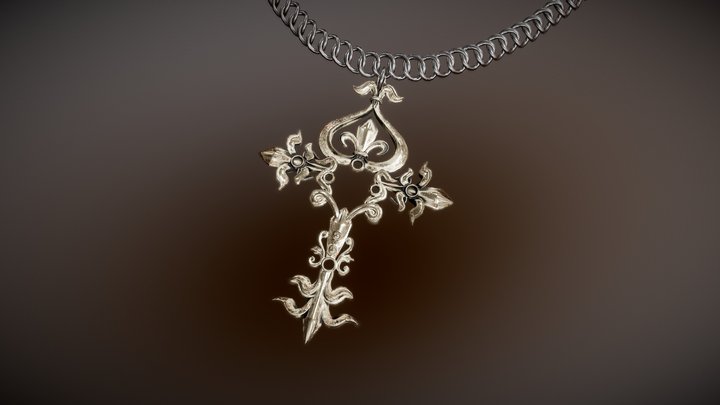 Gothic Pendant Necklace 3D Model