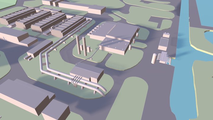 Water treatment plant 3D Model