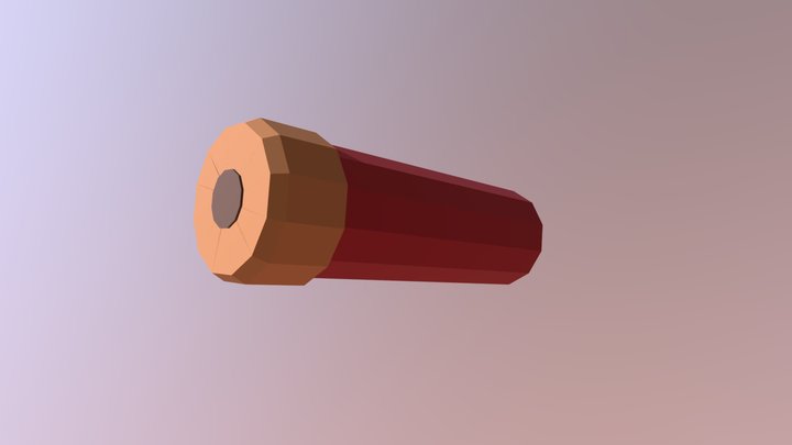 Low Poly Shotgun Shell 3D Model