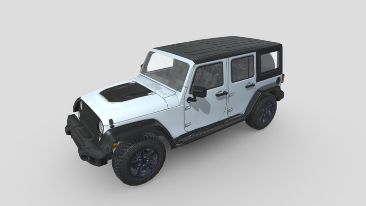 Jeep Wrangler Rubicon JK 2017 - White 3D Model